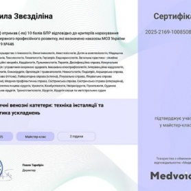 Сертификат Звездилина Людмила Стратоновна