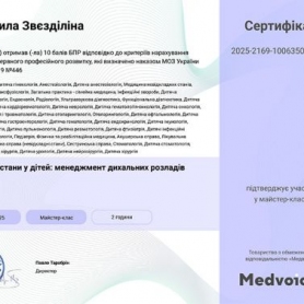 Сертификат Звездилина Людмила Стратоновна