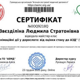 Сертификат Звездилина Людмила Стратоновна