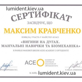 сертификат Кравченко Максим Юрьевич