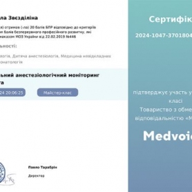 Сертификат Звездилина Людмила Стратоновна