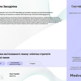Сертификат Звездилина Людмила Стратоновна