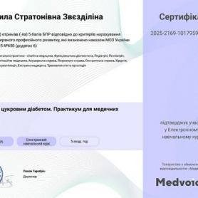 Сертификат Звездилина Людмила Стратоновна