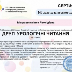 Сертификат Матрашина Инна