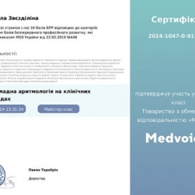 Сертификат Звездилина Людмила Стратоновна