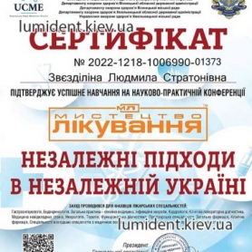 Сертификат Звездилина Людмила Стратоновна