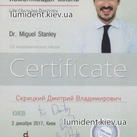 Скрицкий Дмитрий Владимирович сертификат