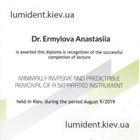 сертификат, терапевт Ермилова Анастасия Андреевна