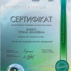 сертификат, киев Дудко Татьяна