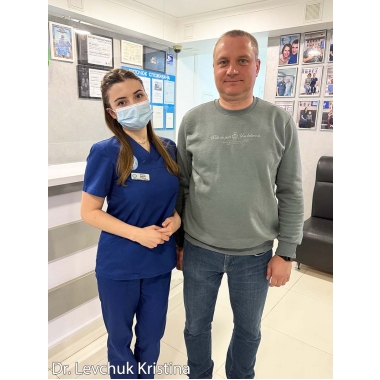 Фото пациента с врачом Левчук К.И. ЛюмиДент